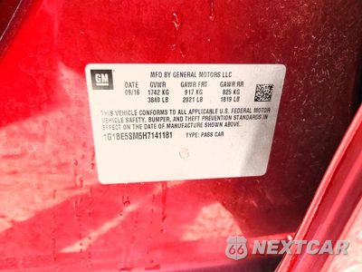 Zdjęcie 12 z 12 samochodu: 2017 CHEVROLET CRUZE LT VIN:1G1BE5SM5H7141181 - miniatura