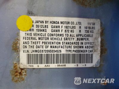 Zdjęcie 12 z 12 samochodu: 2009 HONDA FIT VIN:JHMGE87209S034526 - miniatura