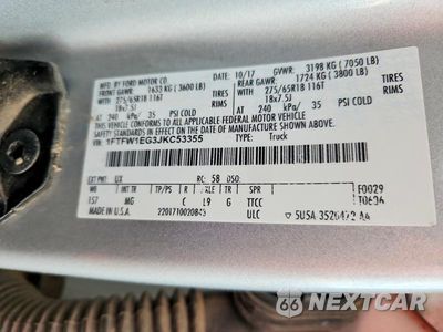 Zdjęcie 12 z 12 samochodu: 2018 FORD F150 SUPERCREW VIN:1FTFW1EG3JKC53355 - miniatura