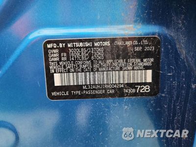 Zdjęcie 13 z 13 samochodu: 2024 MITSUBISHI MIRAGE ES VIN:ML32AUHJ1RH004294 - miniatura