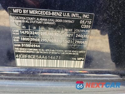 Zdjęcie 13 z 13 samochodu: 2010 MERCEDES-BENZ GL 550 4MATIC VIN:4JGBF8GE5AA614671 - miniatura