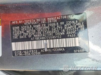 Zdjęcie 13 z 13 samochodu: 2007 TOYOTA CAMRY LE VIN:4T1BE46K77U585152 - miniatura