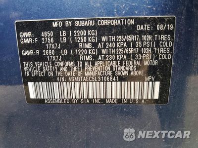 Zdjęcie 13 z 13 samochodu: 2020 SUBARU OUTBACK PREMIUM VIN:4S4BTAEC5L3106841 - miniatura