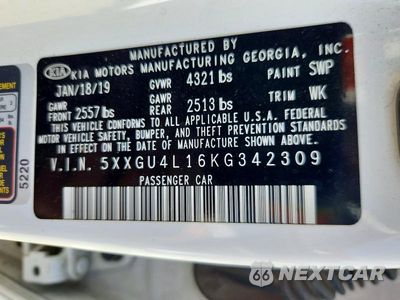 Zdjęcie 13 z 13 samochodu: 2019 KIA OPTIMA EX VIN:5XXGU4L16KG342309 - miniatura