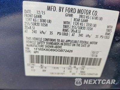 Zdjęcie 14 z 14 samochodu: 2016 FORD EXPLORER XLT VIN:1FM5K8D89GGB72426 - miniatura