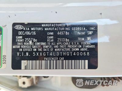 Zdjęcie 13 z 13 samochodu: 2017 KIA OPTIMA LX VIN:5XXGT4L31HG140068 - miniatura