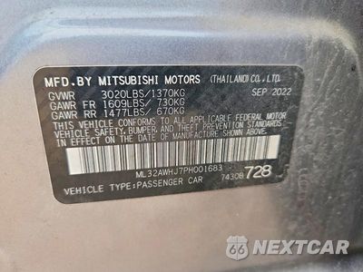 Zdjęcie 13 z 13 samochodu: 2023 MITSUBISHI MIRAGE SE VIN:ML32AWHJ7PH001683 - miniatura