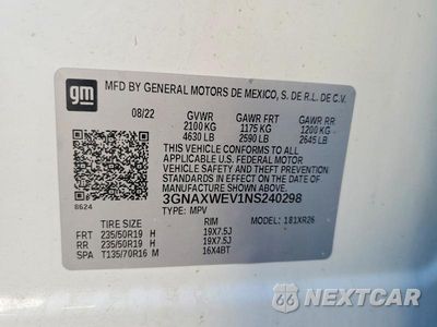 Zdjęcie 13 z 13 samochodu: 2022 CHEVROLET EQUINOX RS VIN:3GNAXWEV1NS240298 - miniatura