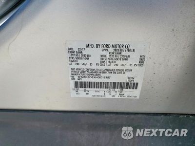 Zdjęcie 13 z 13 samochodu: 2017 FORD EXPLORER XLT VIN:1FM5K8D8XHGC16757 - miniatura