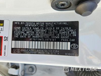 Zdjęcie 12 z 12 samochodu: 2020 TOYOTA CAMRY SE VIN:4T1G11AK5LU978181 - miniatura