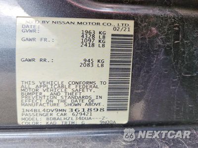 Zdjęcie 12 z 12 samochodu: 2021 NISSAN ALTIMA SV VIN:1N4BL4DV9MN361898 - miniatura