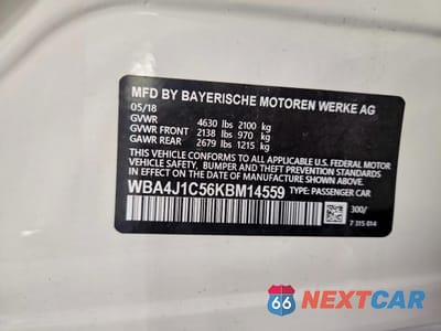 Zdjęcie 12 z 12 samochodu: 2019 BMW 4ER GRAN COUPE VIN:WBA4J1C56KBM14559 - miniatura