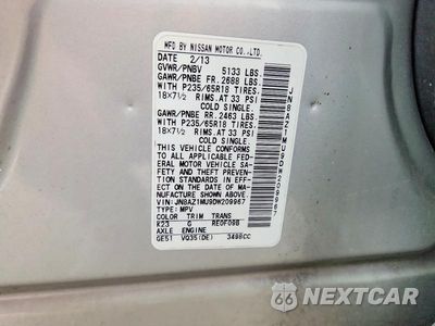 Zdjęcie 13 z 13 samochodu: 2013 NISSAN MURANO S VIN:JN8AZ1MU9DW209967 - miniatura