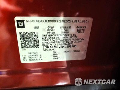 Zdjęcie 13 z 13 samochodu: 2019 GMC TERRAIN SLE VIN:3GKALMEV2KL158700 - miniatura