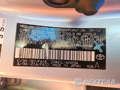 Zdjęcie 12 z 12 samochodu: 2012 TOYOTA PRIUS V TWO VIN:JTDZN3EU0C3182694 - miniatura
