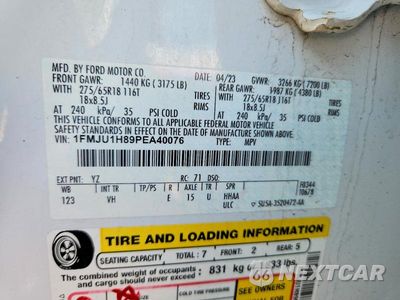 Zdjęcie 13 z 13 samochodu: 2023 FORD EXPEDITION XLT VIN:1FMJU1H89PEA40076 - miniatura