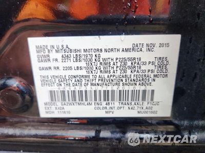 Zdjęcie 14 z 14 samochodu: 2015 MITSUBISHI OUTLANDER SPORT ES VIN:4A4AP3AU7FE061613 - miniatura
