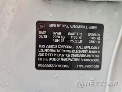 Zdjęcie 12 z 12 samochodu: 2019 BUICK REGAL GS VIN:W04GS6SS0K1002882 - miniatura