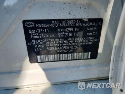 Zdjęcie 12 z 12 samochodu: 2013 HYUNDAI SONATA VIN:5NPEB4AC8DH707078 - miniatura