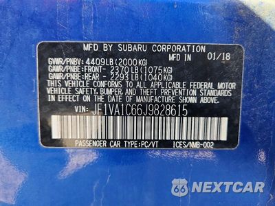Zdjęcie 12 z 12 samochodu: 2018 SUBARU WRX PREMIUM VIN:JF1VA1C66J9828615 - miniatura