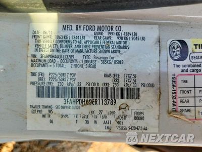 Zdjęcie 13 z 13 samochodu: 2012 FORD FUSION SE VIN:3FAHP0HA0CR113789 - miniatura