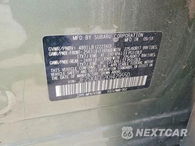 Zdjęcie 13 z 13 samochodu: 2019 SUBARU FORESTER VIN:JF2SKACC2KH429550 - miniatura