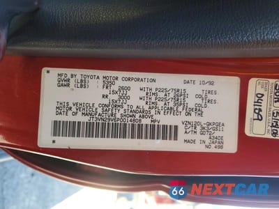 Zdjęcie 13 z 13 samochodu: 1993 TOYOTA 4RUNNER SR5 V6 VIN:JT3VN29V6P0014808 - miniatura