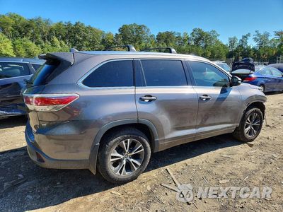 Trzecie zdjęcie samochodu z tyłu: 2016 TOYOTA HIGHLANDER XLE VIN:5TDJKRFH8GS255664 - miniatura