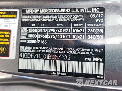 Zdjęcie 13 z 13 samochodu: 2018 MERCEDES-BENZ GLS 550 4MATIC VIN:4JGDF7DE0JB027232 - miniatura