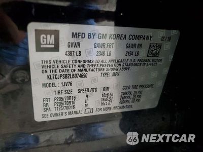 Zdjęcie 13 z 13 samochodu: 2020 CHEVROLET TRAX 1LT VIN:KL7CJPSB2LB074690 - miniatura