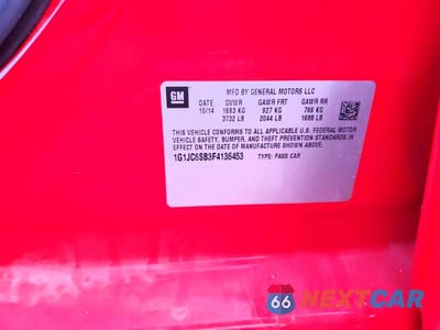 Zdjęcie 12 z 12 samochodu: 2015 CHEVROLET SONIC LT VIN:1G1JC6SB3F4136453 - miniatura