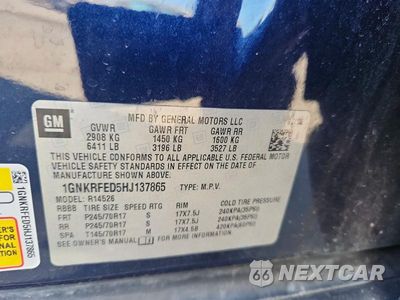 Zdjęcie 12 z 12 samochodu: 2017 CHEVROLET TRAVERSE LS VIN:1GNKRFED5HJ137865 - miniatura