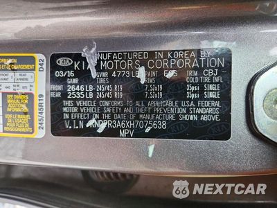 Zdjęcie 12 z 12 samochodu: 2017 KIA SPORTAGE SX VIN:KNDPR3A6XH7075638 - miniatura