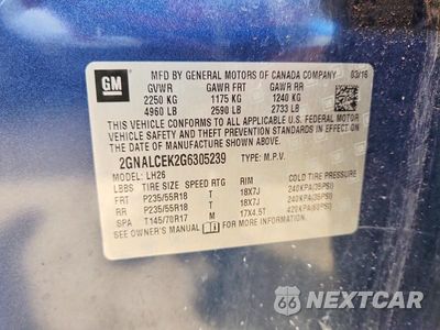Zdjęcie 13 z 13 samochodu: 2016 CHEVROLET EQUINOX LT VIN:2GNALCEK2G6305239 - miniatura