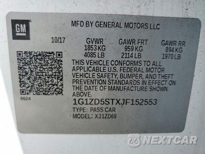 Zdjęcie 12 z 12 samochodu: 2018 CHEVROLET MALIBU LT VIN:1G1ZD5STXJF152553 - miniatura