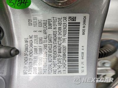 Zdjęcie 12 z 12 samochodu: 2021 HONDA CIVIC LX VIN:2HGFC2F65MH539287 - miniatura