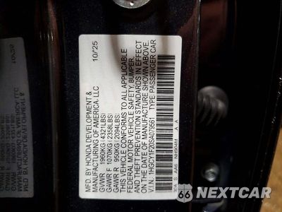 Zdjęcie 12 z 12 samochodu: 2025 HONDA ACCORD LX VIN:1HGCY1F20SA079561 - miniatura