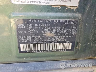 Zdjęcie 13 z 13 samochodu: 2012 SUBARU OUTBACK 2.5I PREMIUM VIN:4S4BRBGC3C3289755 - miniatura
