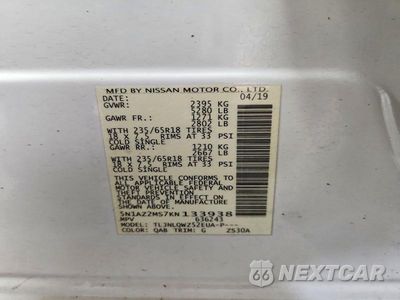 Zdjęcie 13 z 13 samochodu: 2019 NISSAN MURANO SV VIN:5N1AZ2MS7KN133938 - miniatura