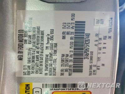 Zdjęcie 12 z 12 samochodu: 2015 FORD FUSION SE VIN:3FA6P0H75FR287440 - miniatura