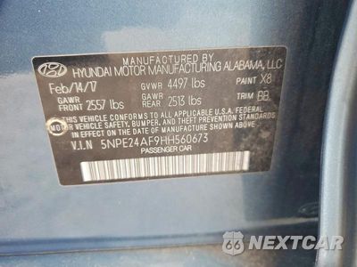 Zdjęcie 12 z 12 samochodu: 2017 HYUNDAI SONATA SE VIN:5NPE24AF9HH560673 - miniatura