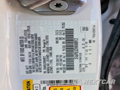 Zdjęcie 12 z 12 samochodu: 2017 FORD FUSION SE HYBRID VIN:3FA6P0LU2HR408912 - miniatura