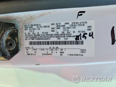 Zdjęcie 12 z 12 samochodu: 2019 FORD F150 VIN:1FTMF1CB8KKD32973 - miniatura