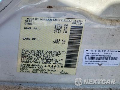 Zdjęcie 13 z 13 samochodu: 2020 NISSAN ALTIMA S VIN:1N4BL4BV9LC144428 - miniatura
