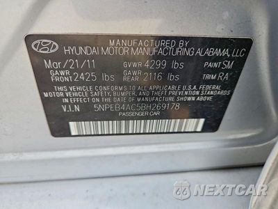 Zdjęcie 12 z 12 samochodu: 2011 HYUNDAI SONATA GLS VIN:5NPEB4AC5BH269178 - miniatura