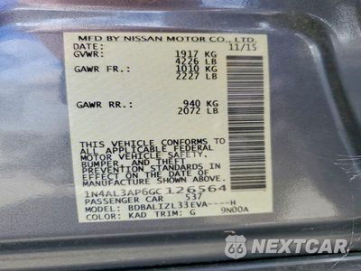 Zdjęcie 13 z 13 samochodu: 2016 NISSAN ALTIMA 2.5 SV VIN:1N4AL3AP6GC126564 - miniatura