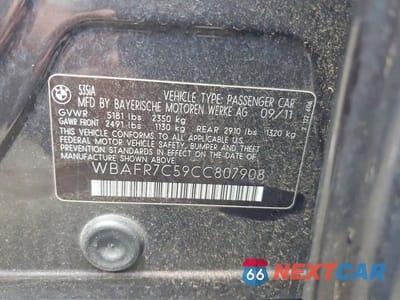 Zdjęcie 12 z 12 samochodu: 2012 BMW 535 I VIN:WBAFR7C59CC807908 - miniatura