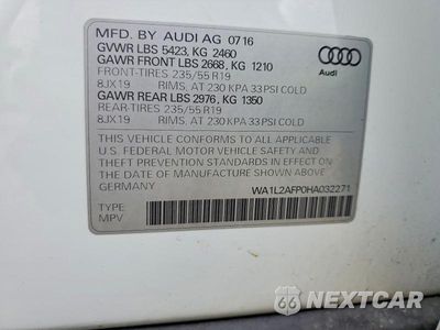 Zdjęcie 12 z 12 samochodu: 2017 AUDI Q5 PREMIUM PLUS VIN:WA1L2AFP0HA032271 - miniatura