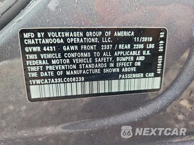 Zdjęcie 12 z 12 samochodu: 2020 VOLKSWAGEN PASSAT SEL VIN:1VWCA7A33LC006239 - miniatura