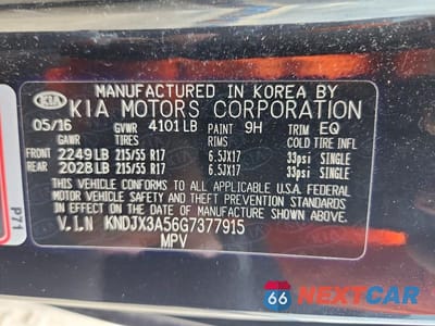 Zdjęcie 12 z 12 samochodu: 2016 KIA SOUL ! VIN:KNDJX3A56G7377915 - miniatura